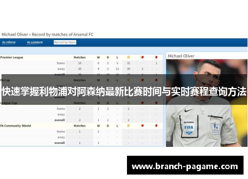 快速掌握利物浦对阿森纳最新比赛时间与实时赛程查询方法
