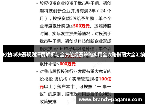 欧协联决赛规则深度解析与全方位观赛策略实用全攻略指南大全汇编
